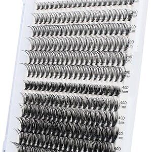 LAUBESS Cluster Lashes 240pcs 20D 40D Mixed Tray DIY Eyelash Extension D Curl